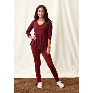 Matilda Jane Just Imagine High Rise Ponte Wonder Leggings Burgundy Womens Large